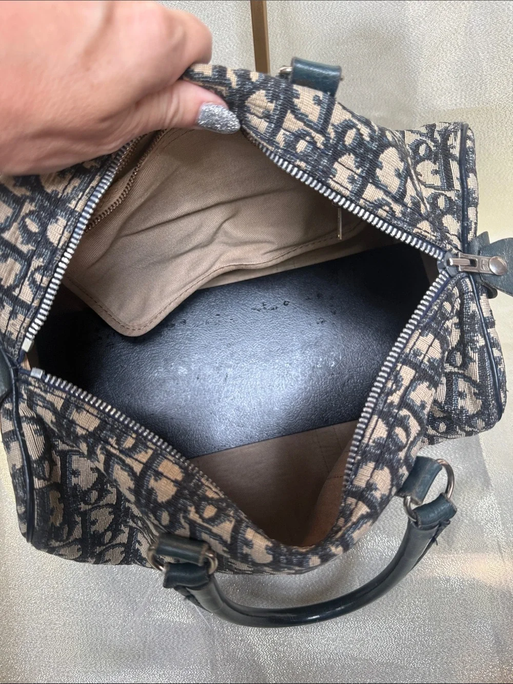 Christian Dior Trotter Boston Canvas in Blue